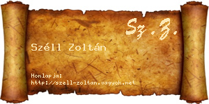 Széll Zoltán névjegykártya