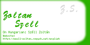 zoltan szell business card